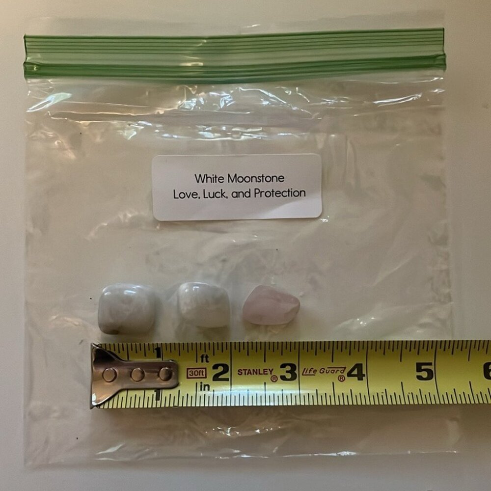 White Moonstone Tumbled Stones – Love, Luck & Protection 🌙✨